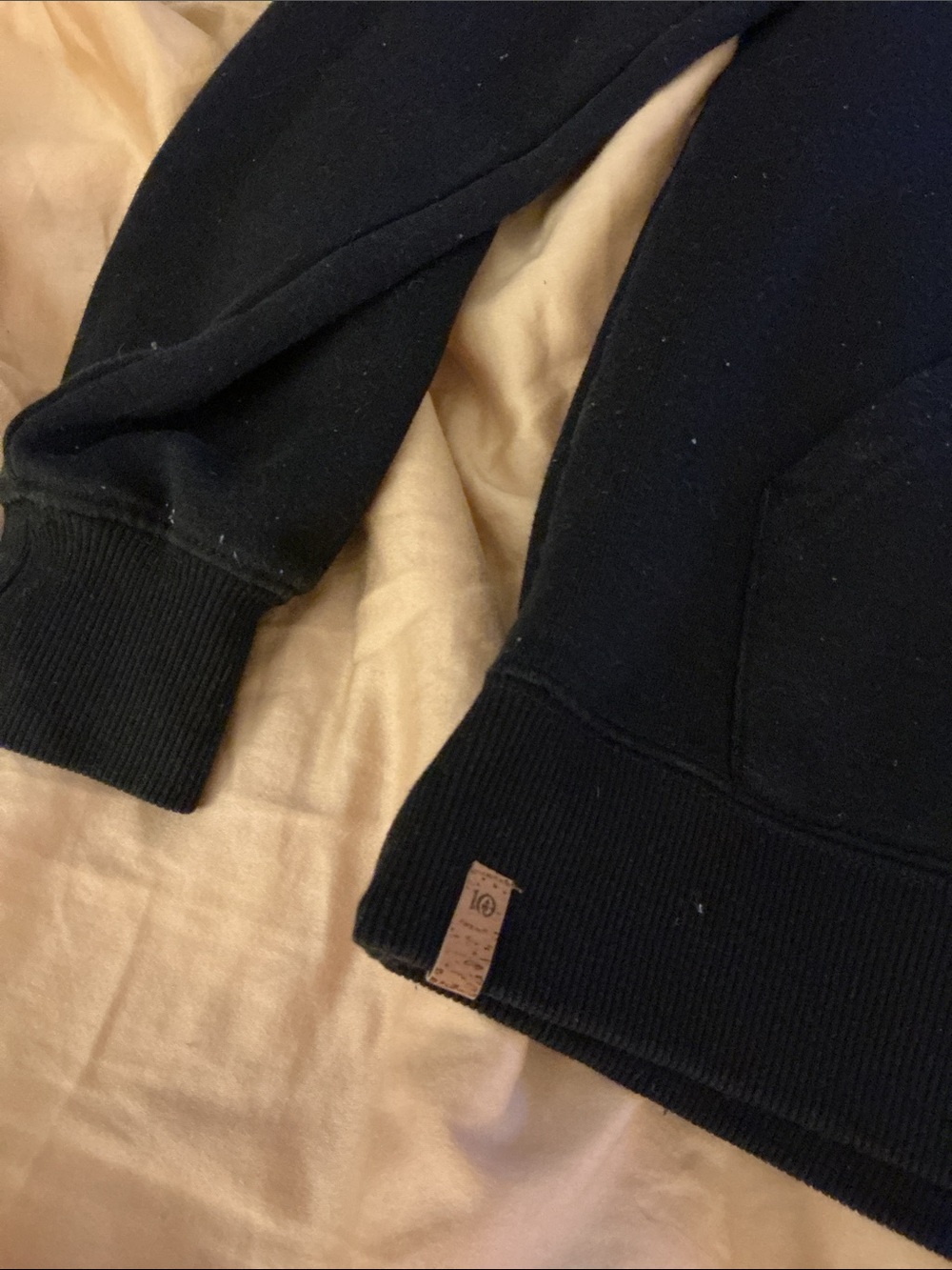 IO women’s Black Hooded Pullover with Small Tree Embroidery - Picture 4 of 5